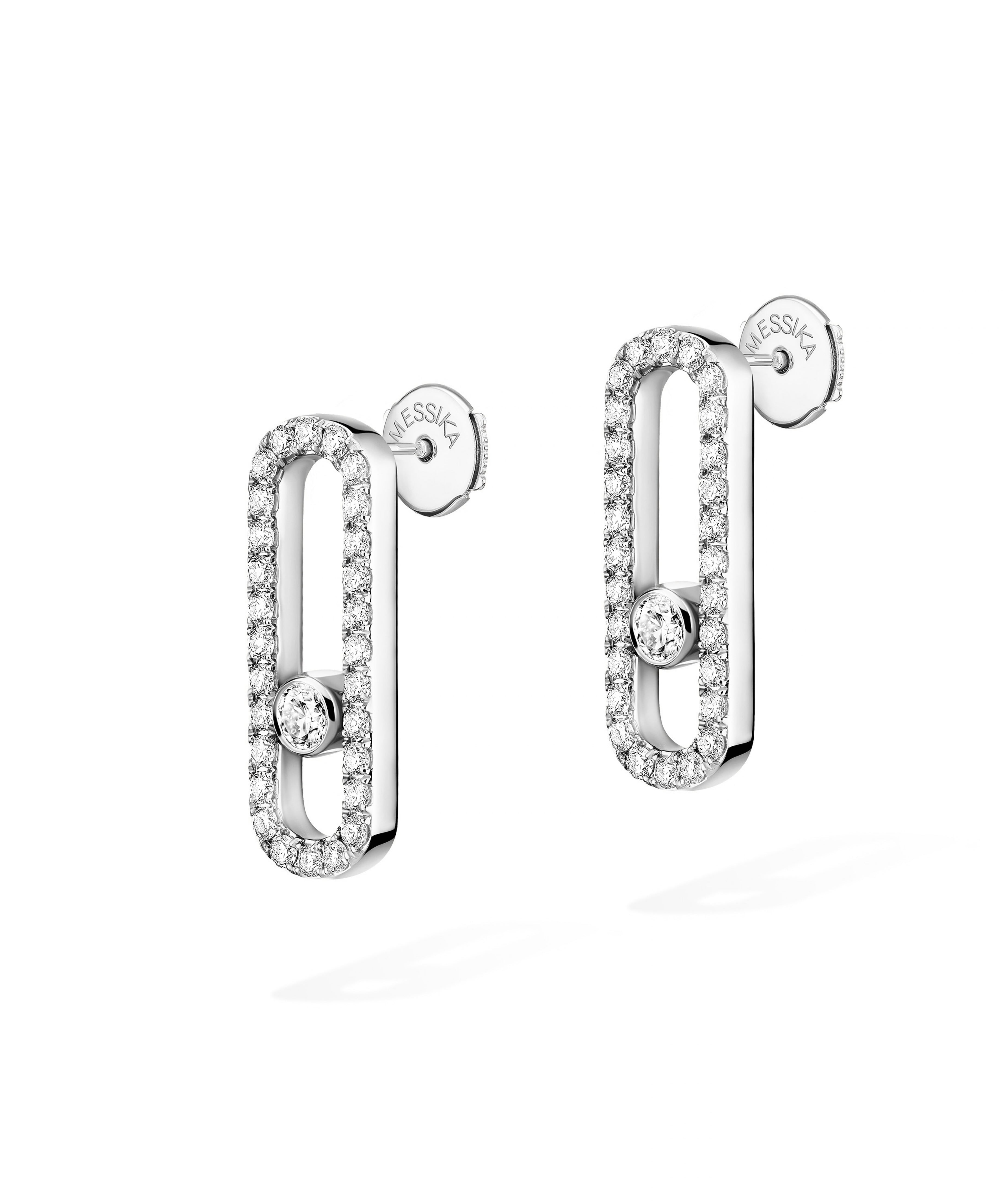 Pendientes Messika Move Uno Oro blanco y Pavé de Diamantes | 12183-WG
