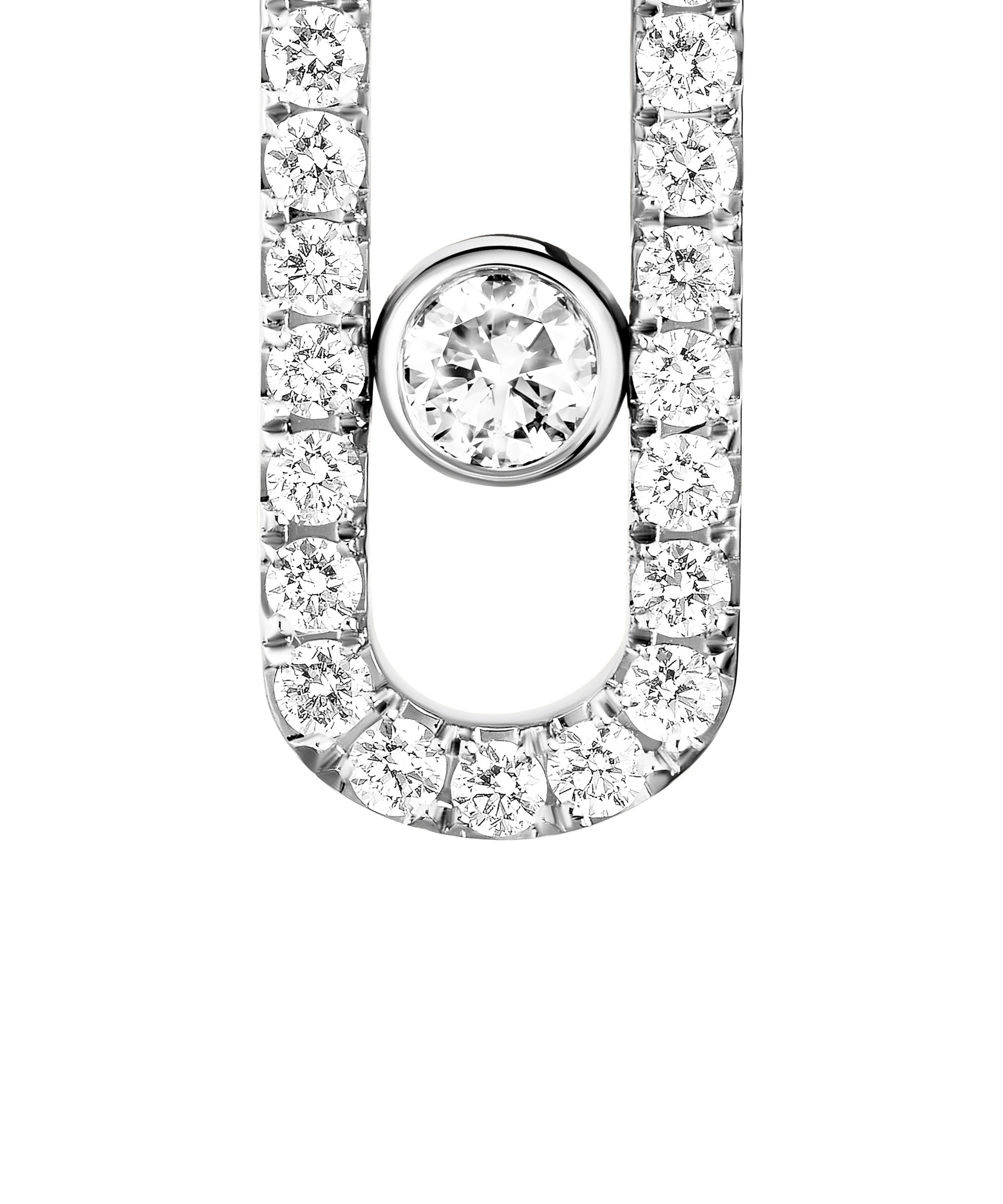 Pendientes Messika Move Uno Oro blanco y Pavé de Diamantes | 12183-WG