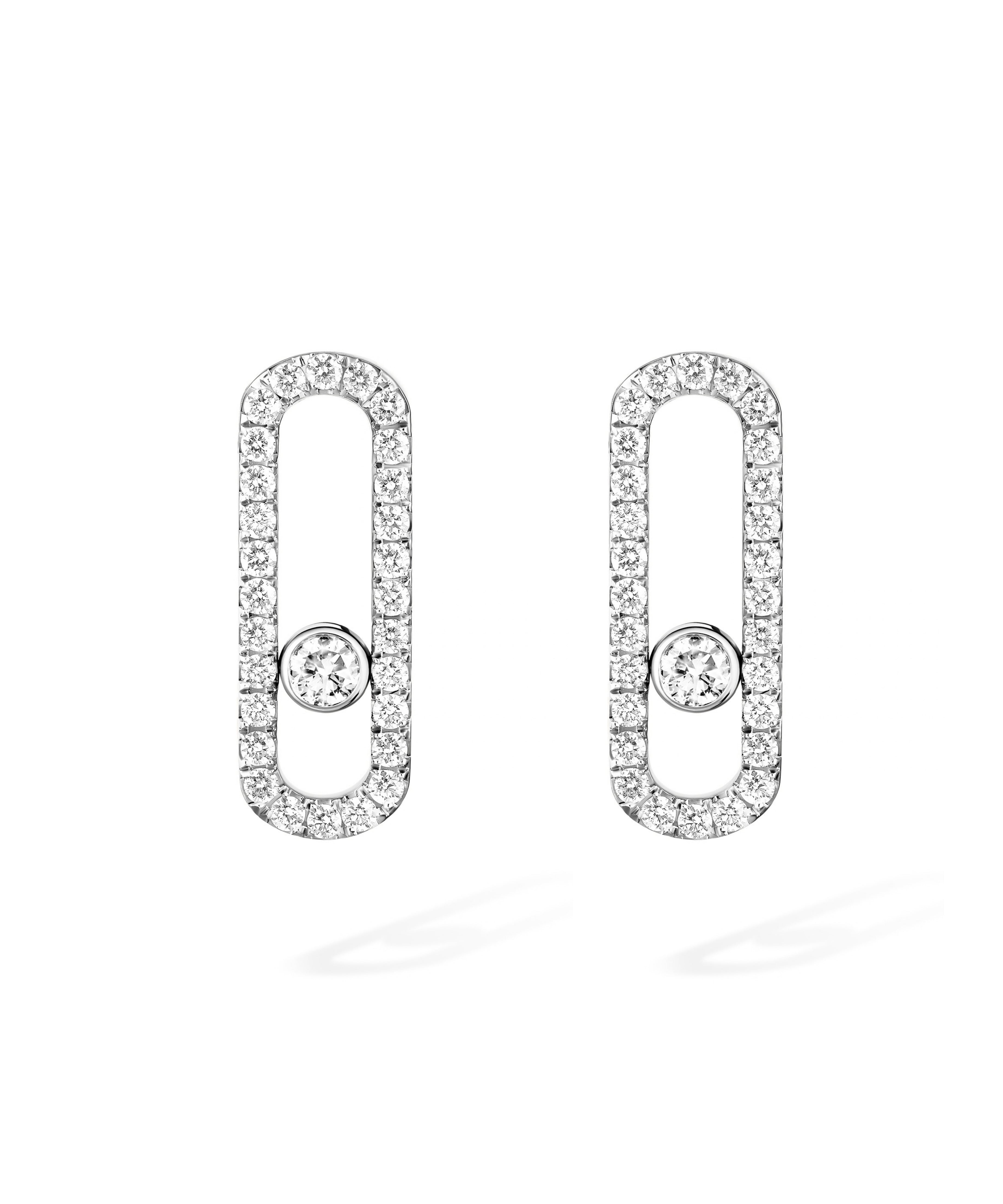Pendientes Messika Move Uno Oro blanco y Pavé de Diamantes | 12183-WG
