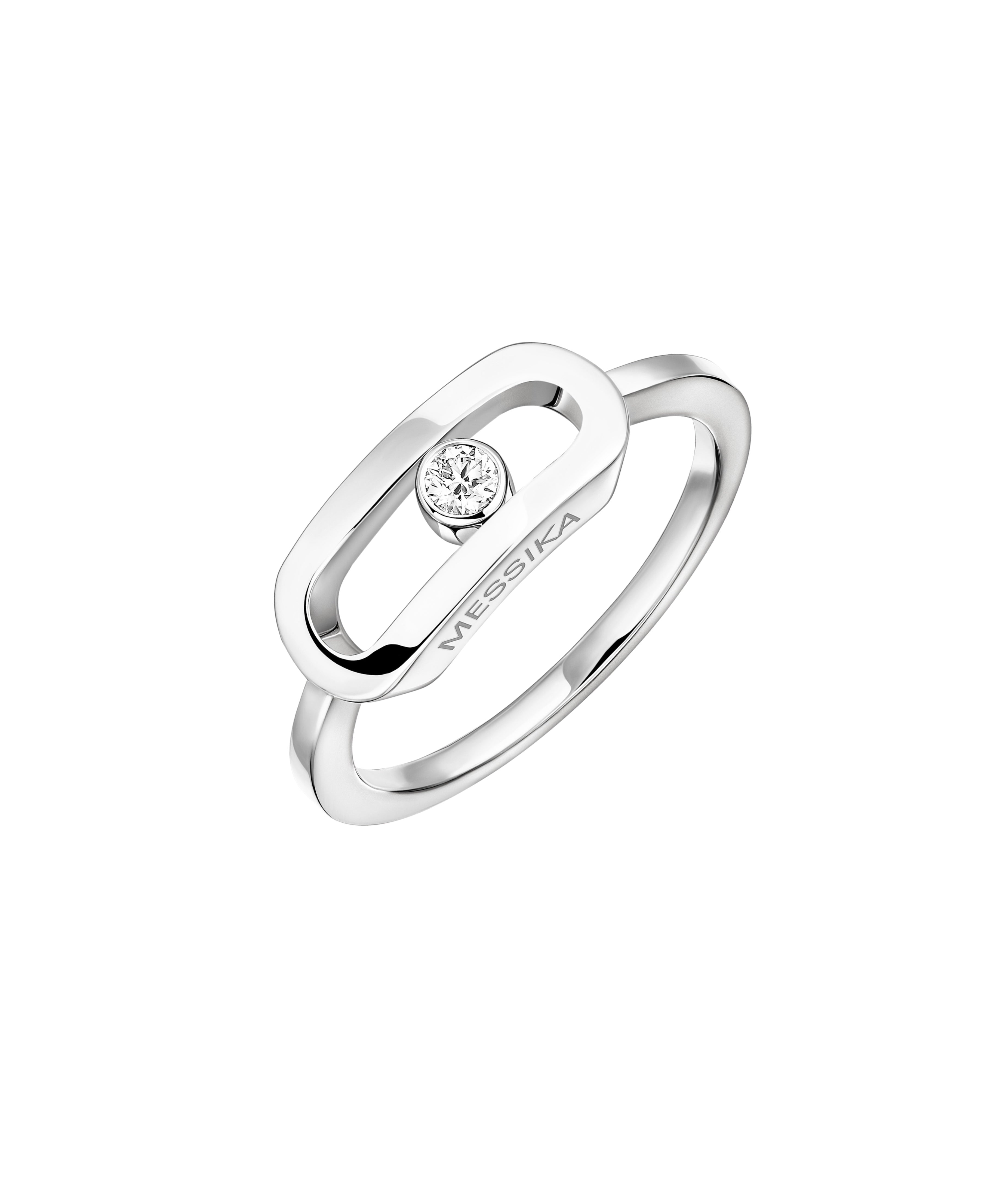 Anillo Messika Move Uno Grande Oro Blanco y Diamante | 12390-WG