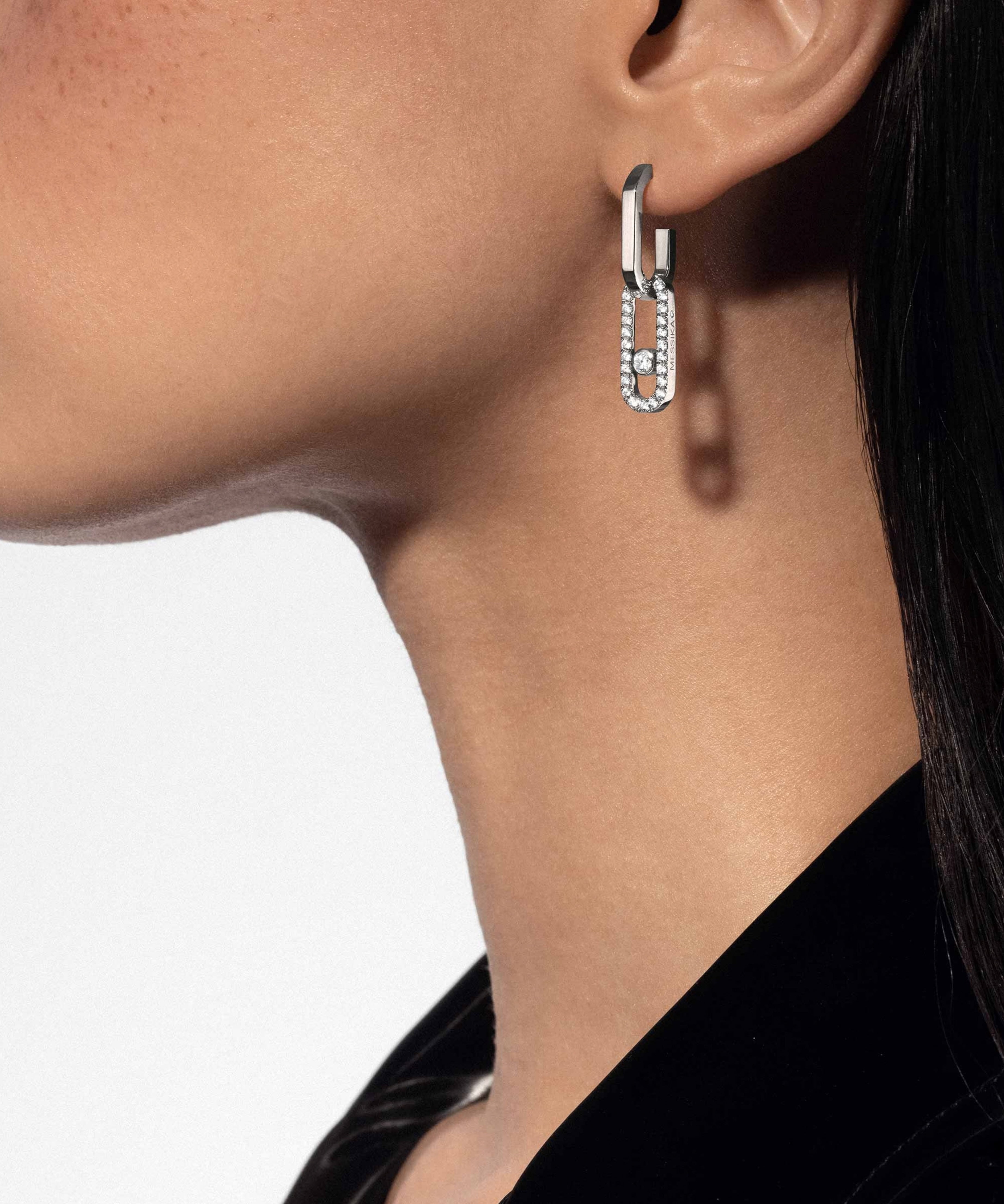 Pendientes Messika Move Link Oro Blanco y Diamantes | 12469-WG