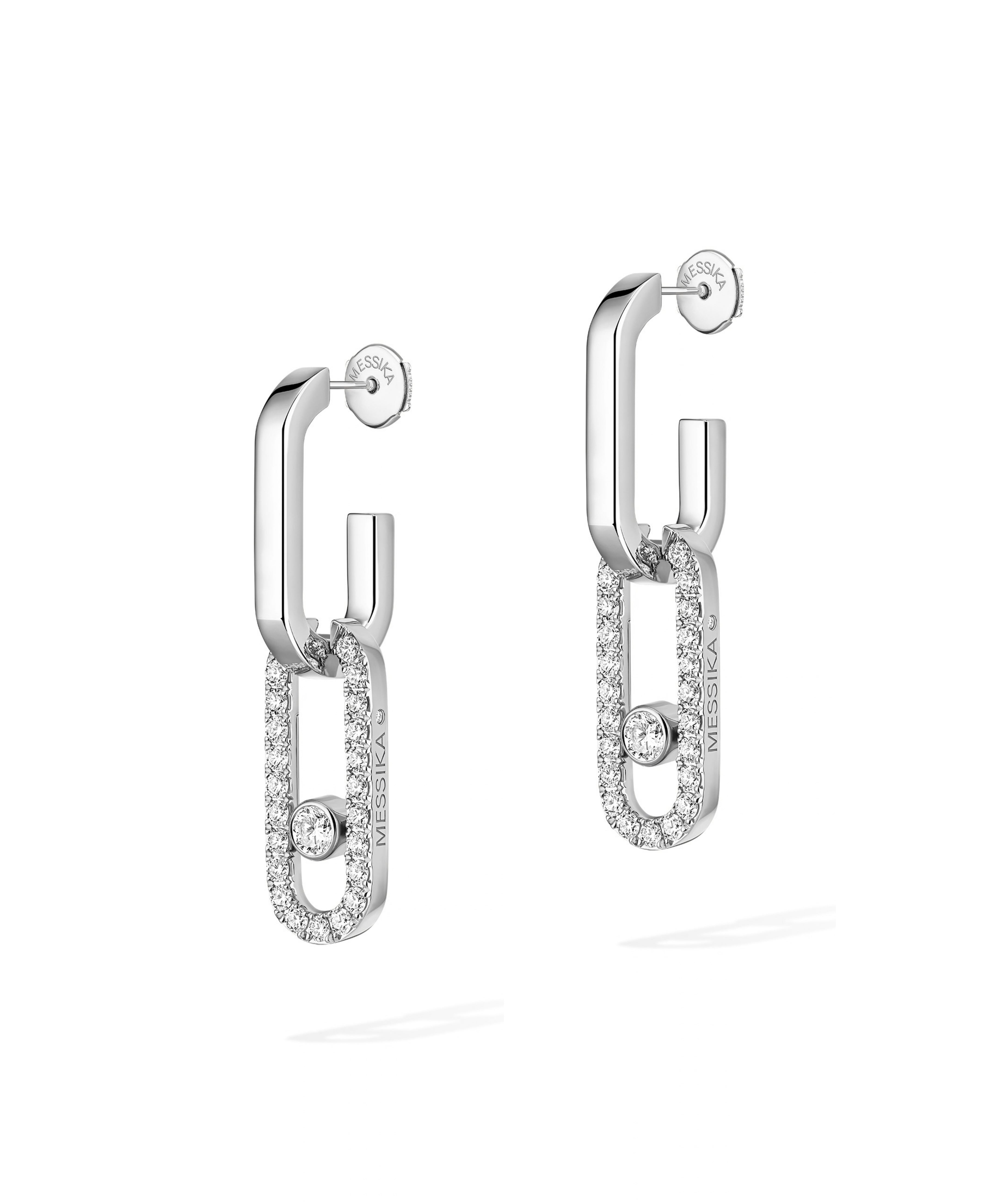 Pendientes Messika Move Link Oro Blanco y Diamantes | 12469-WG