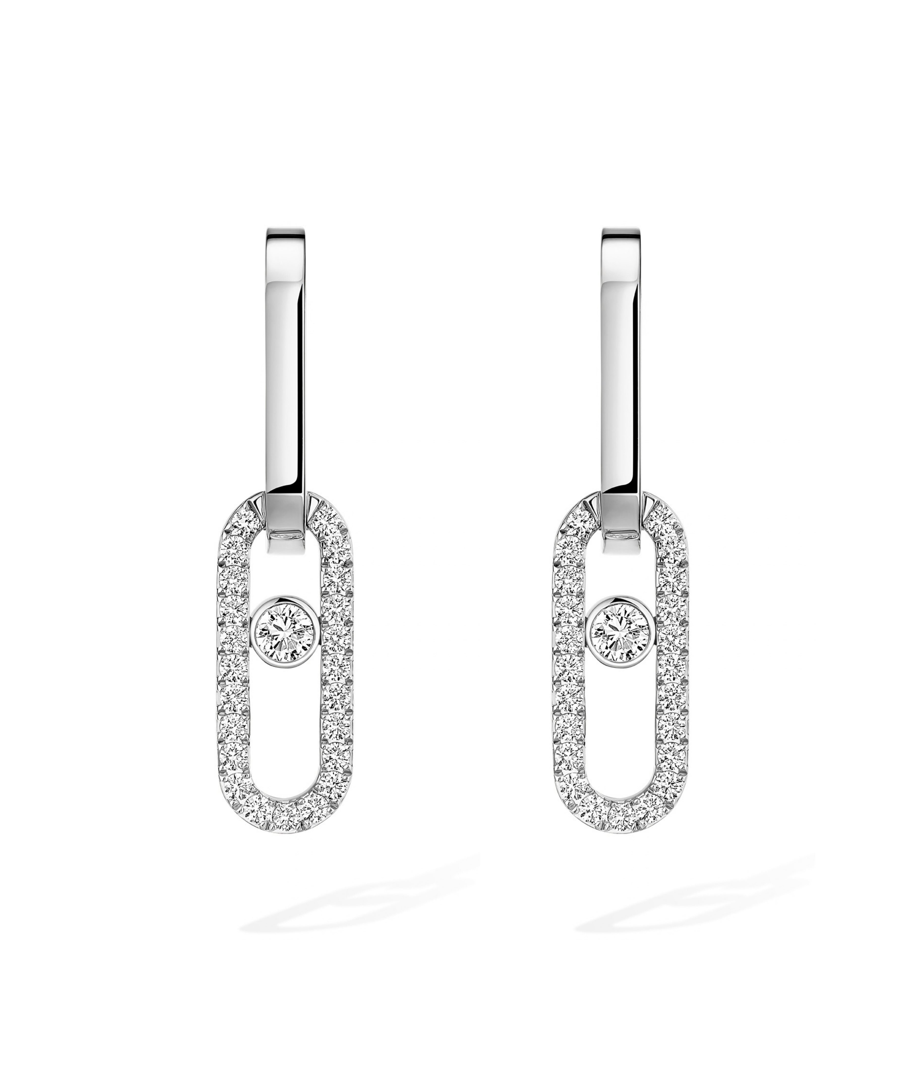 Pendientes Messika Move Link Oro Blanco y Diamantes | 12469-WG