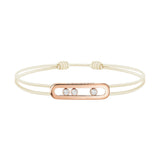 Pulsera de cordón crema Messika CARE(S) Oro rosa y Diamantes | 14098-PG
