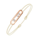 Pulsera de cordón crema Messika CARE(S) Oro rosa y Diamantes | 14098-PG