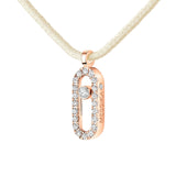 Collar de cordón crema Messika CARE(S) Oro rosa y Pavé de Diamantes | 14104-PG