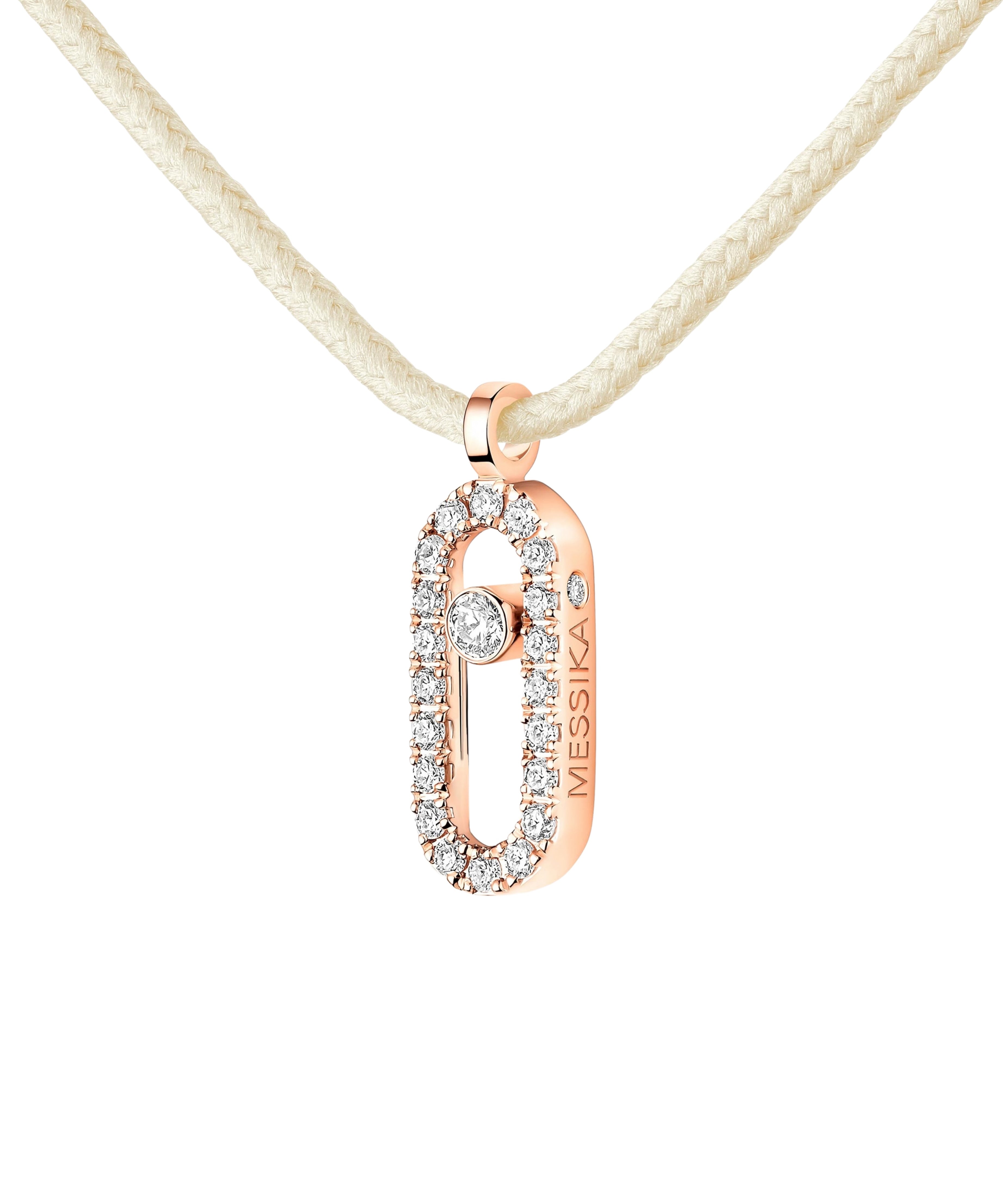 Collar de cordón crema Messika CARE(S) Oro rosa y Pavé de Diamantes | 14104-PG