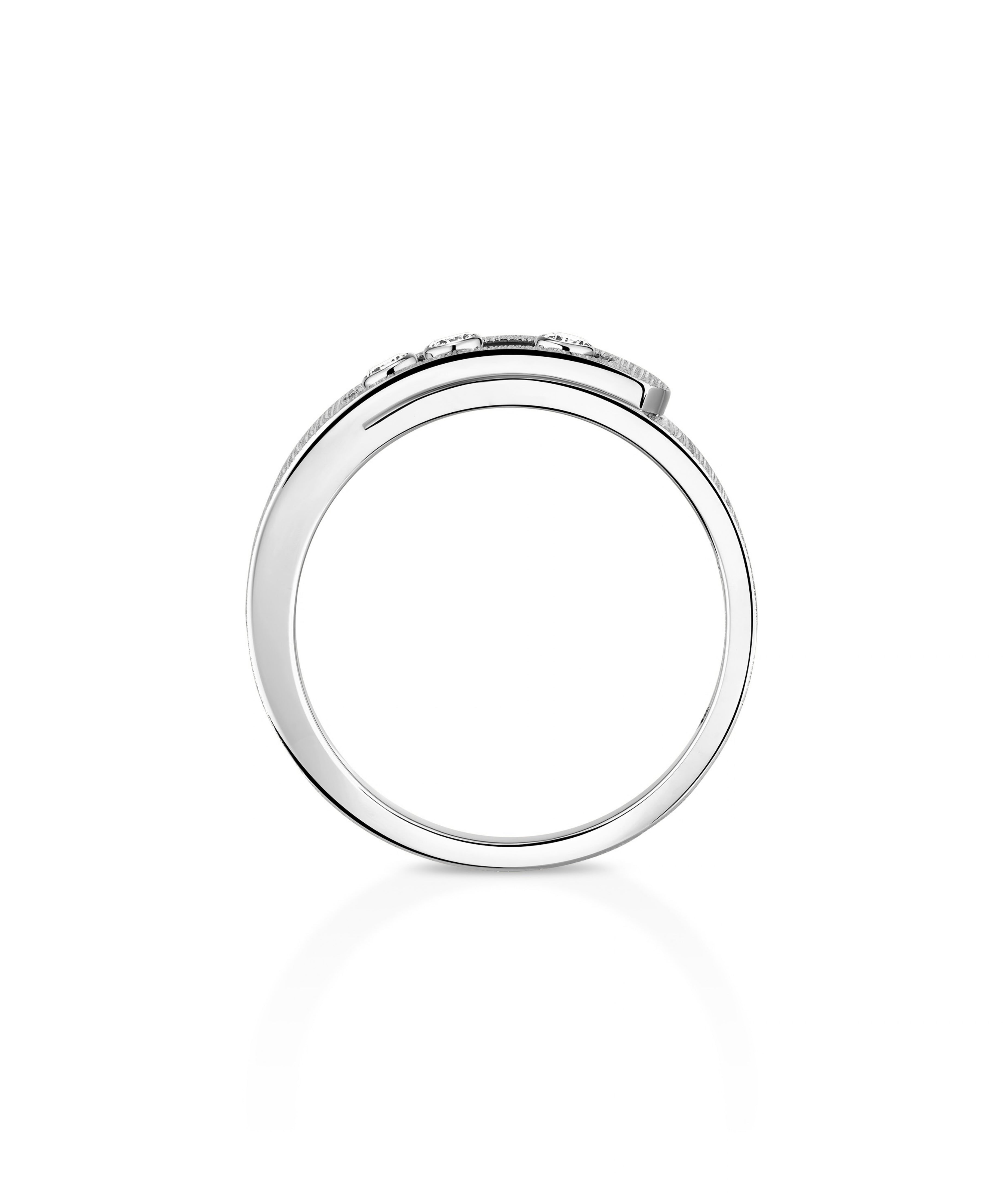 Anillo Messika Move Noa Ciselé Pequeño Oro Blanco y Diamantes | 14482-WG