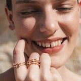 Anillo Flexible de Diamantes en Oro Rosa y Titanio