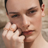 Anillo Flexible de Diamantes en Oro Rosa y Titanio