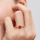 Anillo Rosa Encantada de La Bella y la Bestia de Disney PANDORA - 163984C01-56