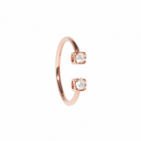 Anillo Dinh Van Le Cube Diamant Oro Rosa y Diamantes