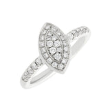 Anillo Marquise con Pavé de Diamantes en Oro Blanco