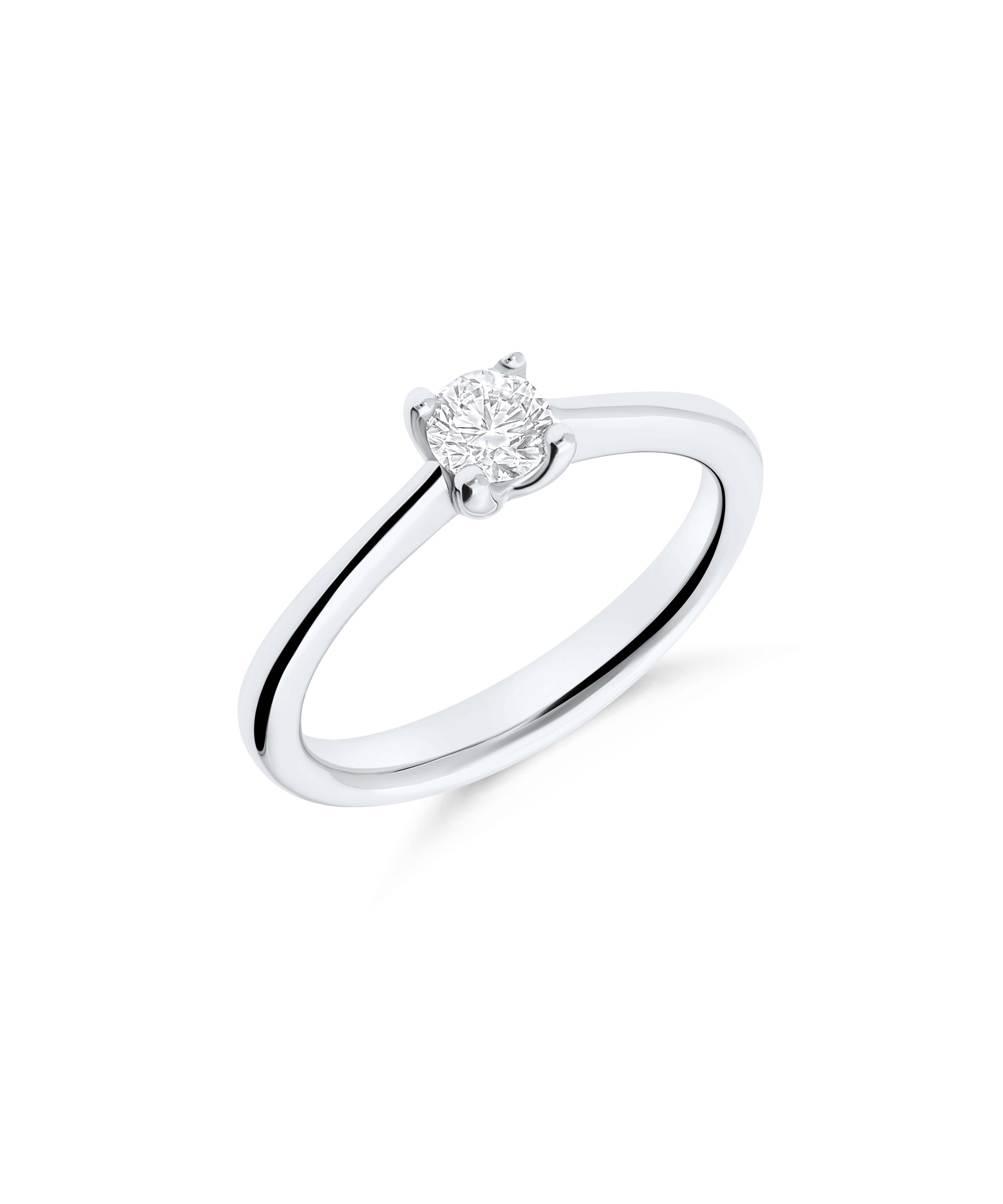 Anillo de compromiso Solitario de diamante 0,3 cts Brillante en Oro Blanco