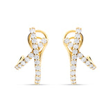 Pendientes Cruzados con Diamantes 1,35 cts en Oro Amarillo