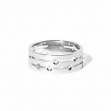 Anillo Dinh Van Pulse Ancho Oro Blanco y Diamantes