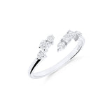 Anillo Abierto con Siete Diamantes en Oro Blanco