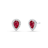 Pendientes con Rubíes Talla Marquise y Diamantes en Oro Blanco | 263JPE588B