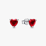 Pendientes Pandora de Botón Corazón Rojo | 292549C01