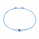 Pulsera Dinh Van Le Cube Cordón Azul y Zafiro Azul