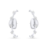 Pendientes Trepadores con Diamantes Intercalados en Oro Blanco