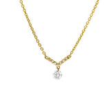 Colgante en V Brillante al Aire Oro Amarillo