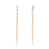 Pendientes Largos con Diamantes Brown en Oro Rosa