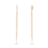 Pendientes Largos con Diamantes en Oro Rosa