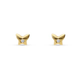 Pendientes Infantiles Mariposa con Circonitas en Oro Amarillo