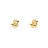 Pendientes de Bebé Pato con Circonita en Oro Amarillo