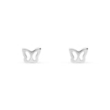 Pendientes Infantiles Mariposa en Oro Blanco
