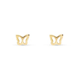 Pendientes Infantiles Mariposa en Oro Amarillo