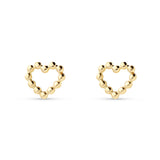 Pendientes Corazón Bubble en Oro Amarillo