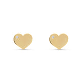 Pendientes Corazón con Circonita en Oro Amarillo