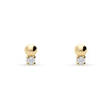 Pendientes Infantiles tú y yo con Circonita en Oro Amarillo
