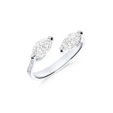 Anillo Tú y Yo de Diamantes Marquise en Oro Blanco