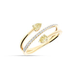 Anillo Cruzado con Diamantes Fancy Talla Pera y Brillantes en Oro Amarillo | 543JSO74100224