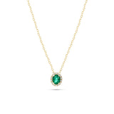 Colgante con Esmeralda Oval y Diamantes en Oro Amarillo | 881J47216582
