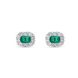 Pendientes de Esmeraldas 1,09 cts y Diamantes en Oro Blanco