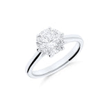 Anillo de Compromiso Solitario de Diamante 2 cts Brillante en Oro Blanco