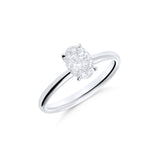 Anillo Solitario con Diamante Talla Oval 1,07 cts en Oro Blanco