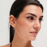 1/2 Aro Letra C de Oro Amarillo con Diamantes