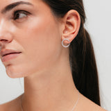 Pendientes Aro de diamantes con Diseño Circular