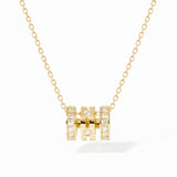 Collar Dinh Van Pulse Tres hileras con Oro Amarillo y Diamantes