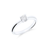 Anillo Solitario con Diamante 0,15 cts Brillante en Oro Blanco