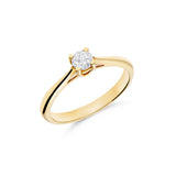 Anillo Solitario con Diamante 0.25 cts Brillante en Oro Amarillo