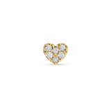 Piercing Corazón con Diamantes en Oro Amarillo