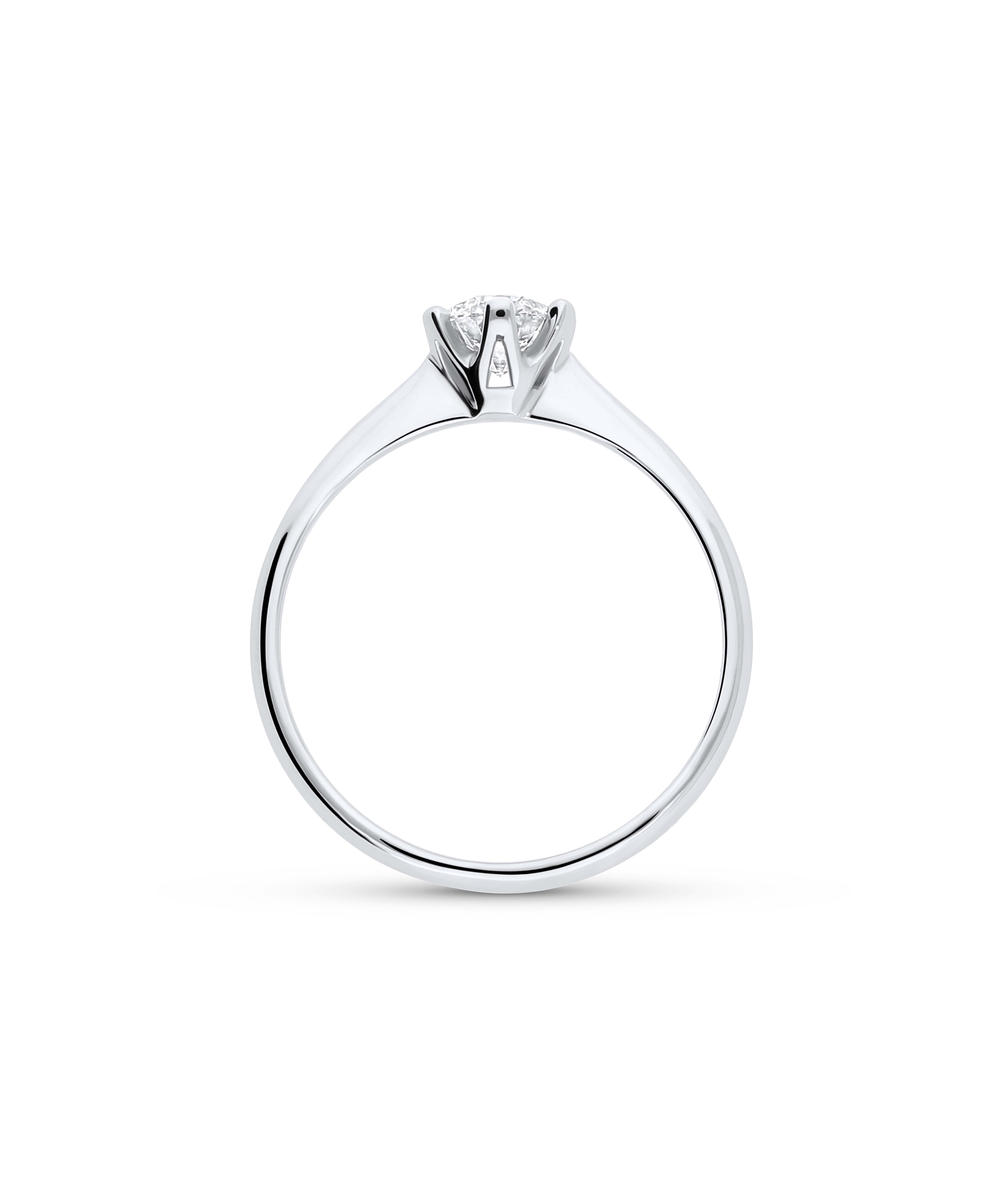 Anillo Solitario con Diamante 0.51 cts Brillante en Oro Blanco