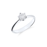 Anillo Solitario con Diamante 0.51 cts Brillante en Oro Blanco