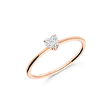 Anillo Solitario Fino con Diamante Corazón en Oro Rosa